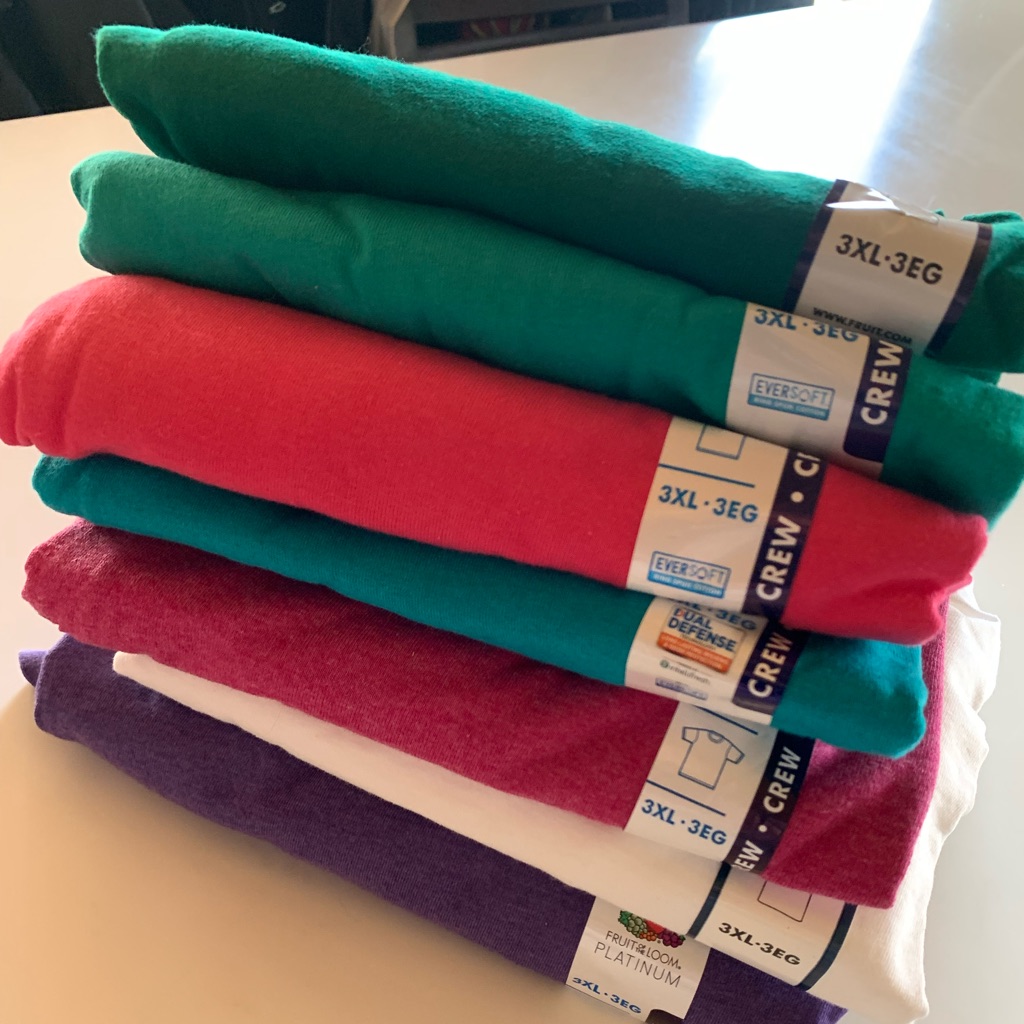 Bundle Of 7 Tees Fruit Of The Loom Short Sleeve Colorful Brand New